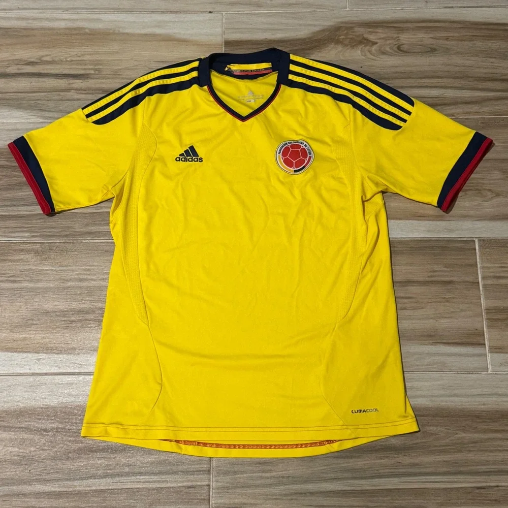 Adidas Colombia National Team 2014 Home Soccer Jersey Yellow FCF Climacool L